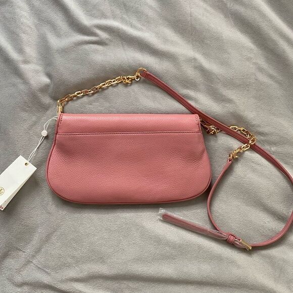 NWT Tory Burch Britten Crossbody Clutch Barbie Pink - Picture 2 of 9